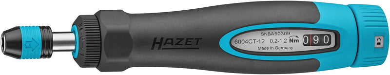 Hazet Screwdriver Dinamométrico 6004CT-12 Black/Blue 0,2 - 1,2 Nm, Portapuntas 1/4, Handle Round 6004CT-12