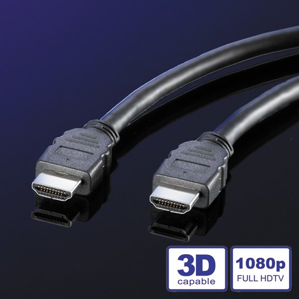 Value Monitorcable HDMI High Speed St-st Black 1M