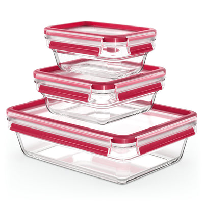 Emsa Recipiente Almacenamiento Alimentos Glass Set Of 3 Pieces Clip & Close — image 1