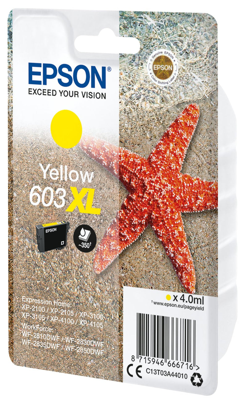 Epson Ink Yellow XL Estrella Mar 1 Ink 603XL No Tag Single