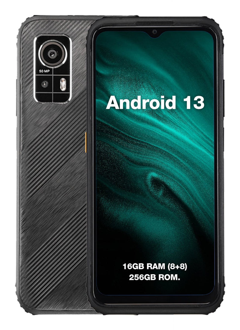 Agm Smartphone H6 16,7CM (6.56) SIM Double Android 13 4G USB Type-c 8GB 256GB 4900MAH Black