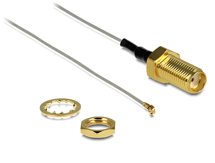 Delock Cable Antenna Sma Connector Female Assembly Mhf Iii U.FL-LP-040 Kompatibler Connector Male 200MM 0.81 G