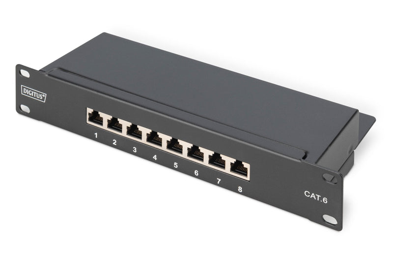 Digitus Patch Panel CAT.6 8PORT 1HE, Black Desktop, 10''