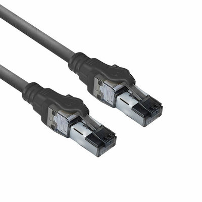 ACT Black 1.5 Meters S FTP CAT.6A Idc 4PPOE PoE + 100W Lszh Patch Cable Snagless With RJ45 Connectors, Powerpa — image 1