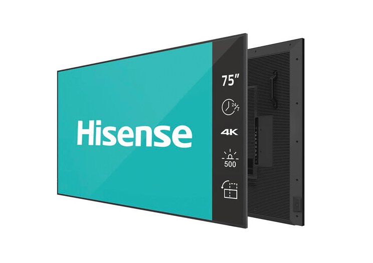 Hisense 75DM66D Screen Señalización 190,5CM (75) LED Wi-Fi 500 Cd / M² 4K Ultra HD Black Processor Incorporado
