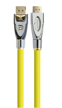Cable Connection DisplayPort 1.2 An HDMI 2.0, 4K2K Uhd, 24K Chapado Oro Contactos, Ofc, Mesh Nailon Yellow 1M, — image 1