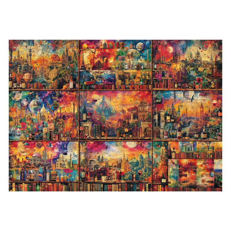 Schmidt Spiele Momento Agradable: Viajar With Books And Vino, Rompecabezas 2000 Pieces 59745