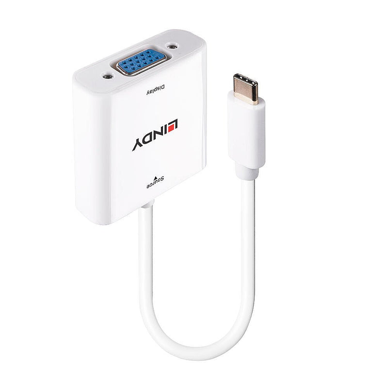 Lindy 43355 Adapter Cable Vídeo USB Type-c VGA (d-sub) White