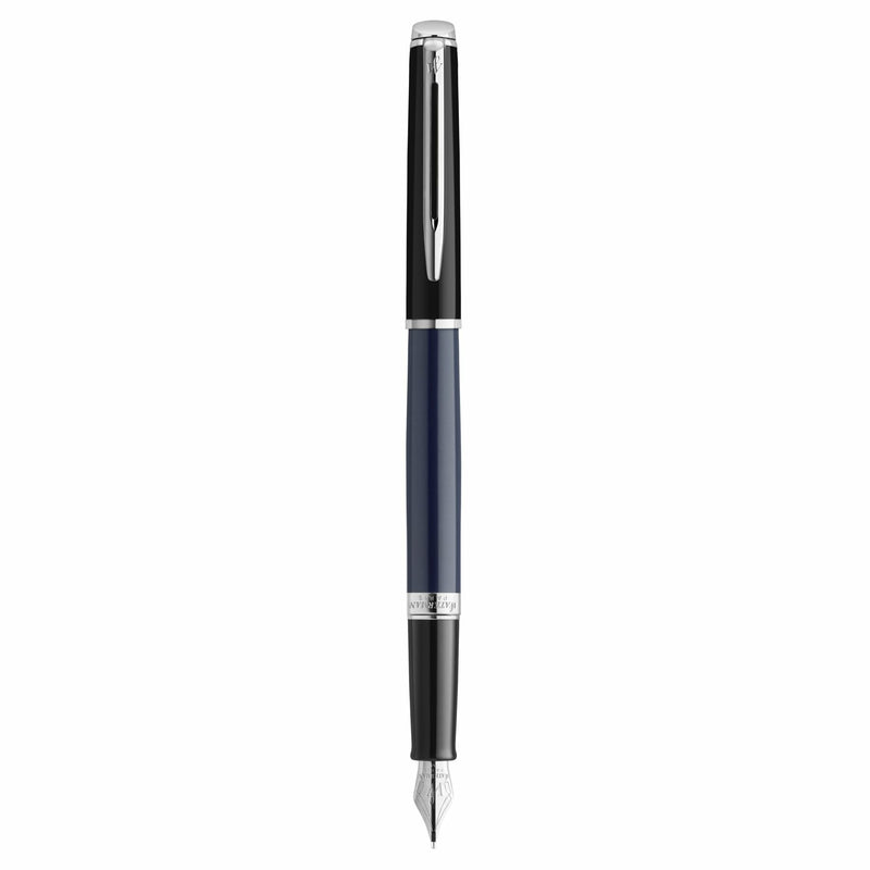 Waterman Pluma Estilográfica Hémisphère Lacado Black And Blue With Adornos Paladio Plumín Thin Steel Inoxidabl