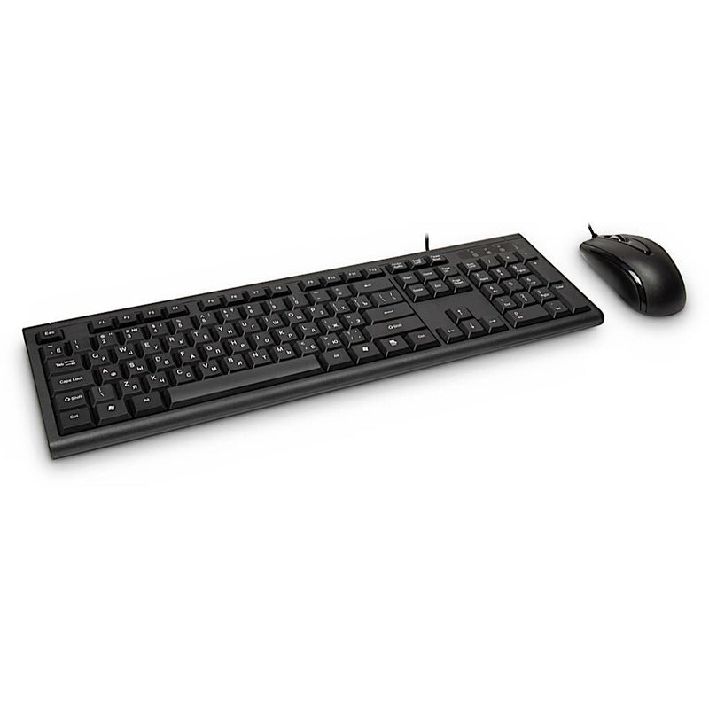 Inter-tech Tas KM-3149R Keyboard + Mouse QWERTY Dt/Kyril. Black Retail