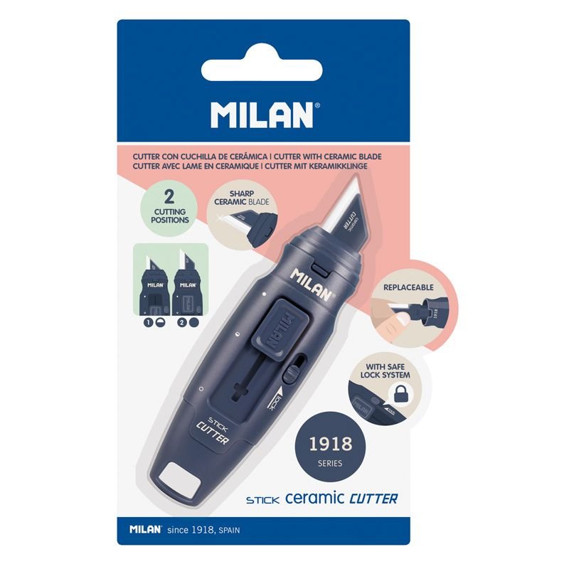 Milan Cutter Hoja Ceramic Stick Serie 1918 Blíster Blue Marino