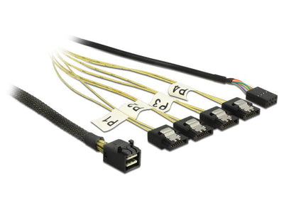 Delock 0.5M, Mini Sas HD SFF-8643/4XSATA 7P 0,5M — image 1
