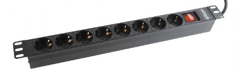 Gembird Power Strip Rack Power Strip (pdu), 8 Schuko Sockets, 1U, 16A, 19'', 2M, Black
