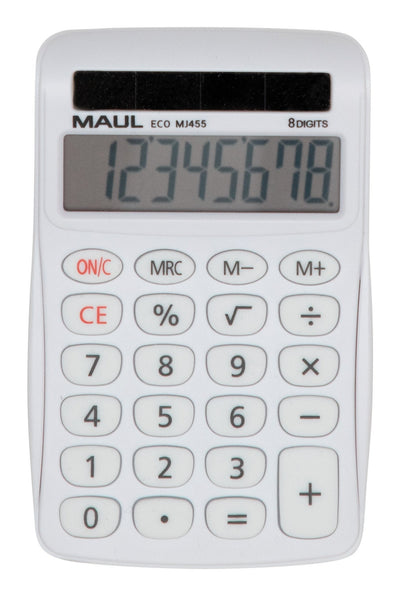 Maul Calculator Eco Mj 455 Calculator Basica With Screen 8 Dígitos Calculator Solar 80% Plastic Reciclado Calc — image 1
