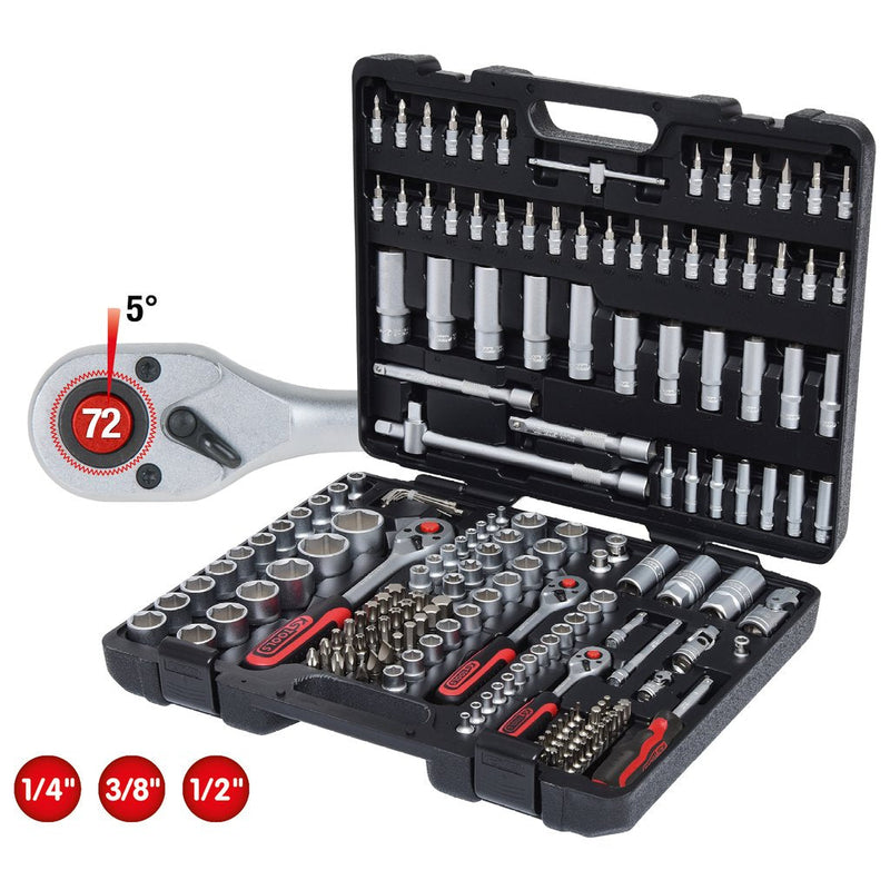 Ks Tools 1/4+3/8+1/2 Set Of Keys Glass 179 Pieces