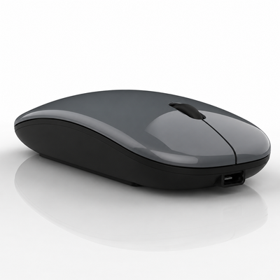 Mouse Wireless Rechargeable 2 1 Bluetooth + USB 2.4G 1600 DPI Ergonómico Grey — image 1