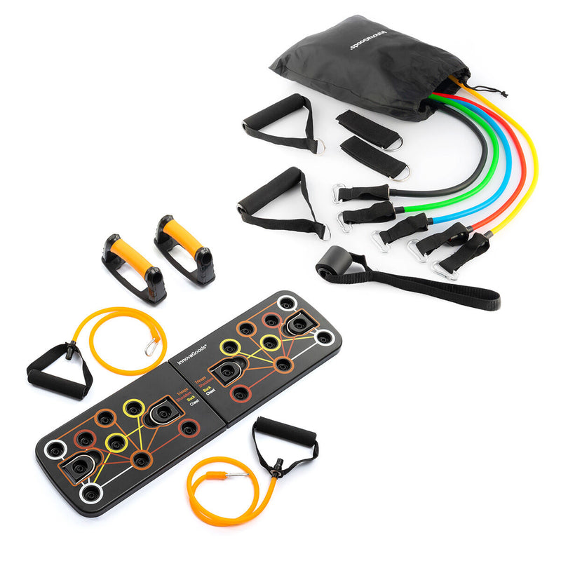 Pack Push-Up Board and Set of Resistance Bands with Accessories and Exercise Guide InnovaGoods