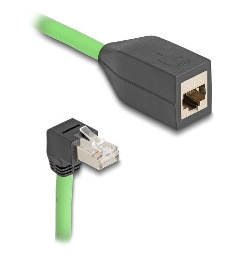 Delock RJ45 Network Cable Alargador CAT.6A Connector Male Abajo Angulado a Connector Female Sf UTP Schleppkett