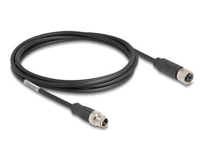 Delock 80861 Cable M12 Codificado X 8 Pin Male a Female Pvc 2M — image 1