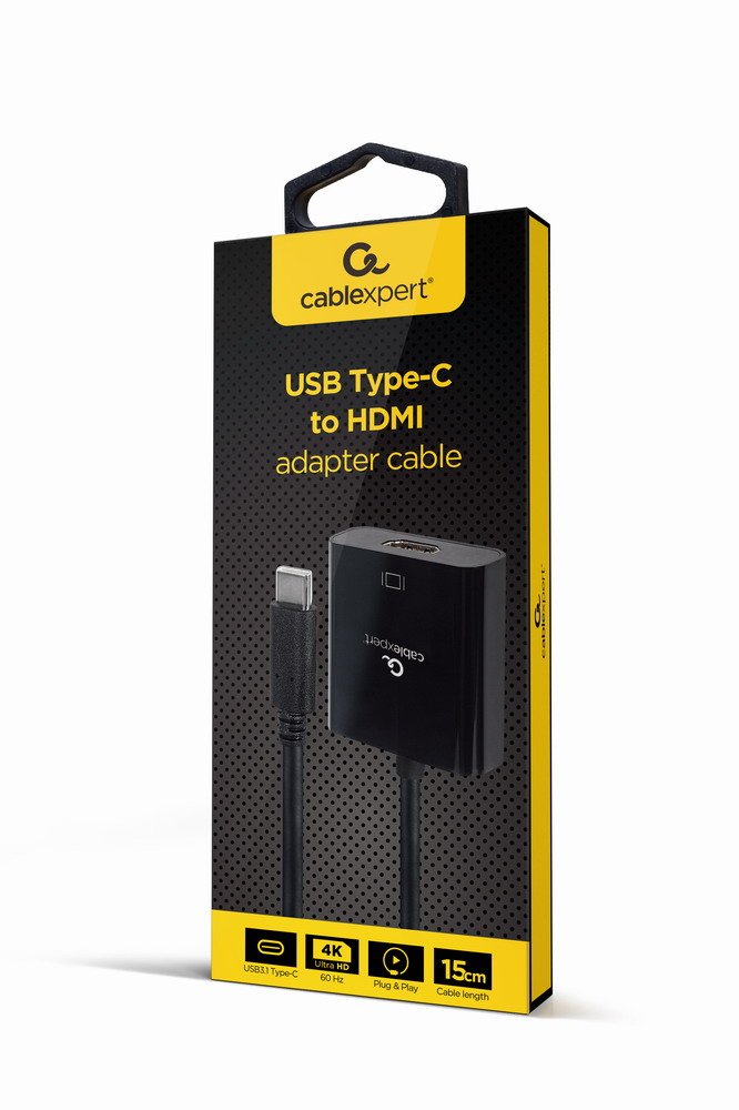 Gembird USB Type-c To HDMI Adapter Cable 4K60HZ 15CM Black