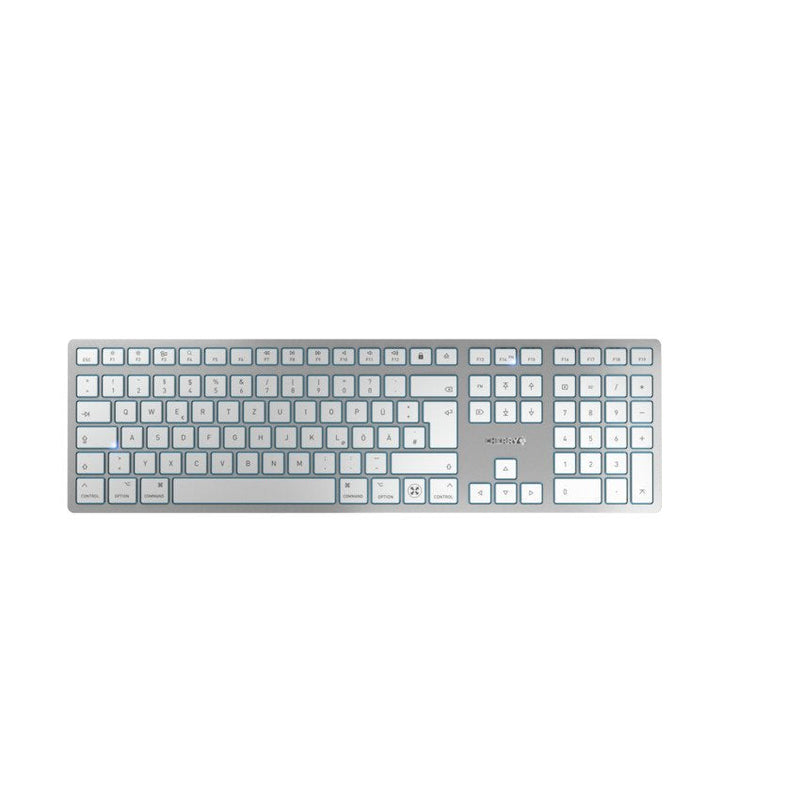 Cherry Keyboard German KW 9100 Slim For Mac USB + Bluetooth Qwertz Silver