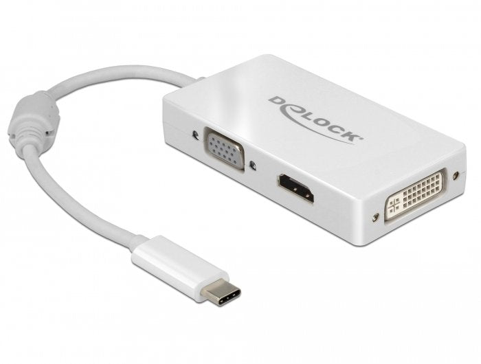 Delock Adapter USB Type-c Male VGA / HDMI / DVI Female White