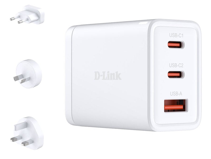 Charger GaN Dlink DCP-651 65W USB-C1/C2 USB-A Max. 1,5A 110-240V