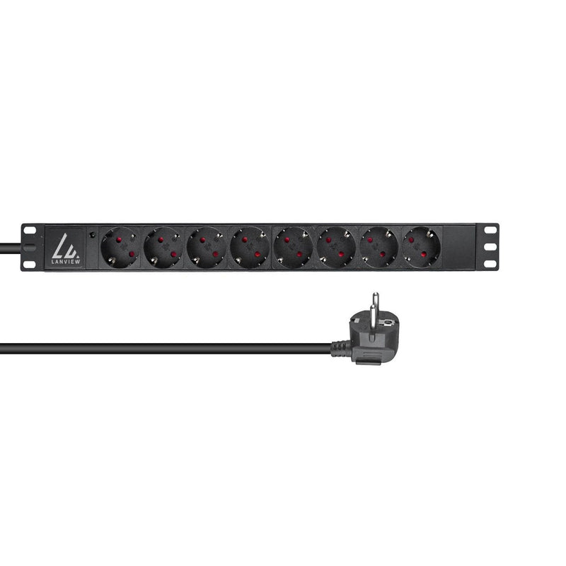 Lanview LVR-2MSCH-LIC-SCH8 Unit Distribución Energía [pdu] 8 Salidas AC 1U Black