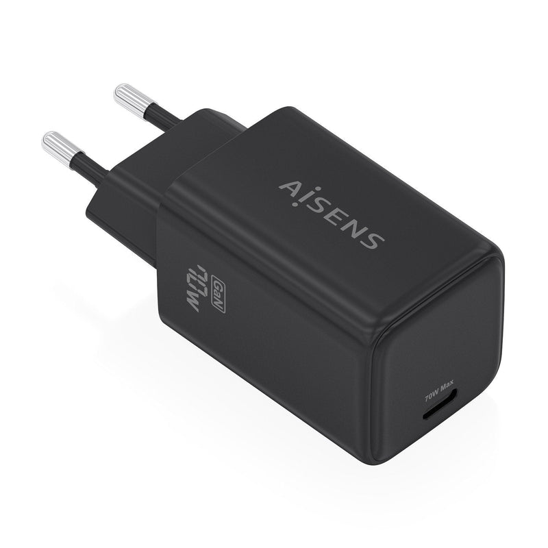 Aisens Charger GaN 70W,1x USB-C PD 3.2 QC4.0, Black