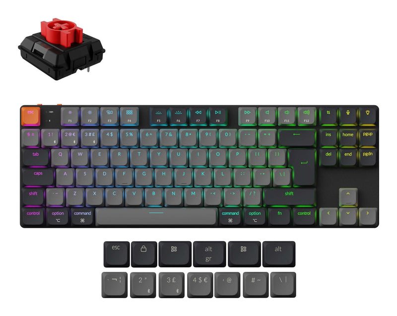 Keychron K1 Keyboard Universal USB + Bluetooth QWERTY English Grey