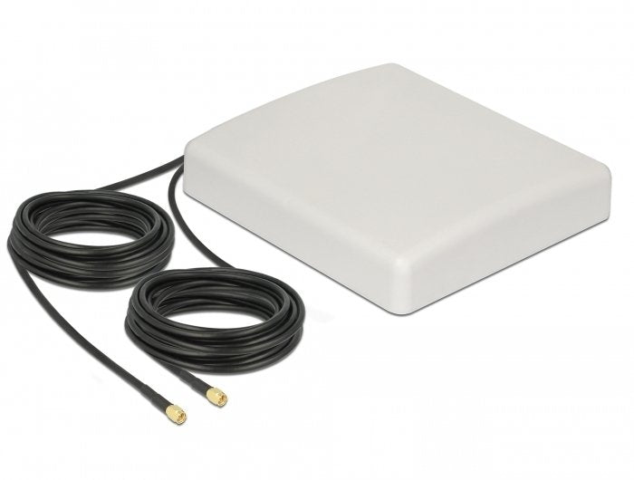 Delock Antenna LTE Mimo 2 X Sma Plug 8 dBi Directional With Cable Connection RG-58 10M White Outdoor