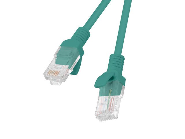 Lanberg Pack 10 Cables Network RJ45 CAT.5E UTP 0.25M Green