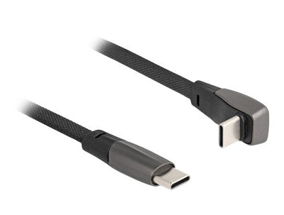 Delock 80751 Cable Flat Tape USB 2.0 USB Type-c™ Male a USB Type-c™ Male Acodado PD 3.0 60W 1M Black — image 1