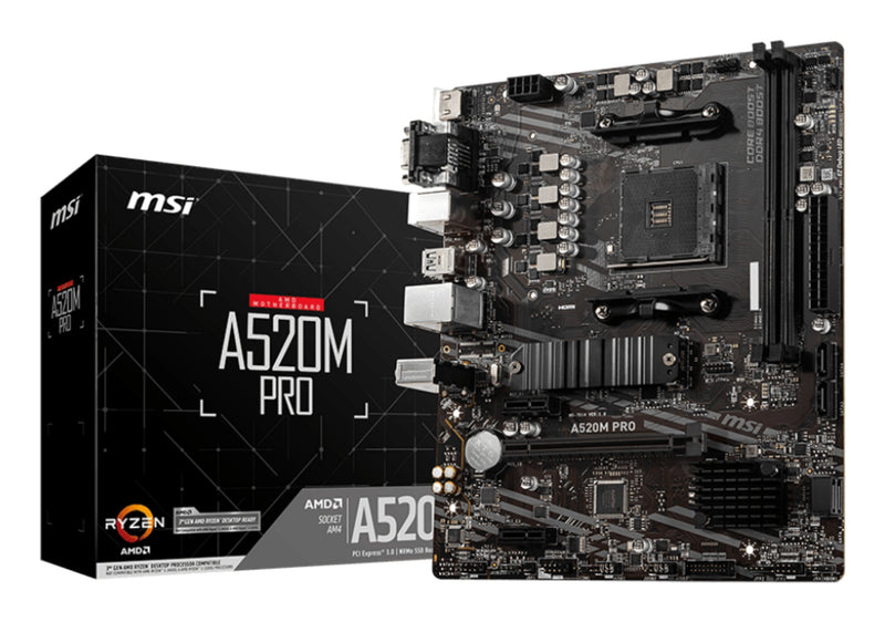 MSI Motherboard A520M Pro A520 DDR4 AM4 7D14-005R Retail