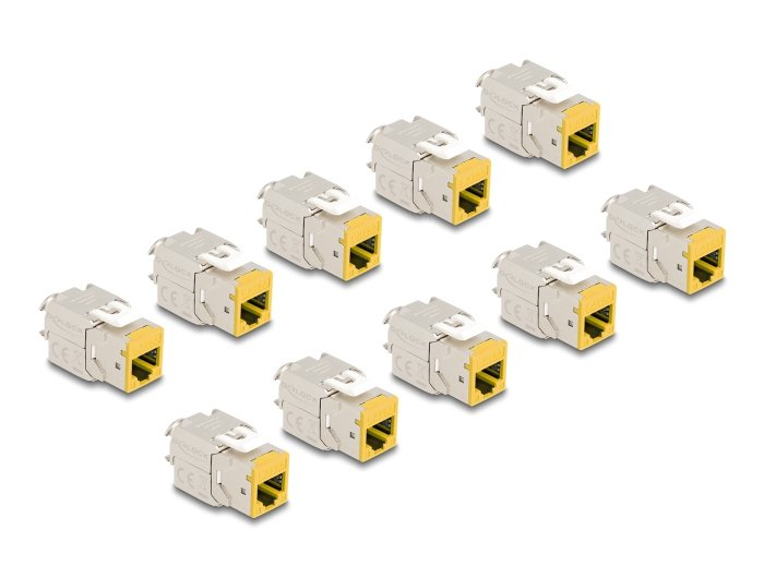 Delock Keystone Modulo RJ45 Female a Lsa CAT.6A Yellow Set 10 Pieces