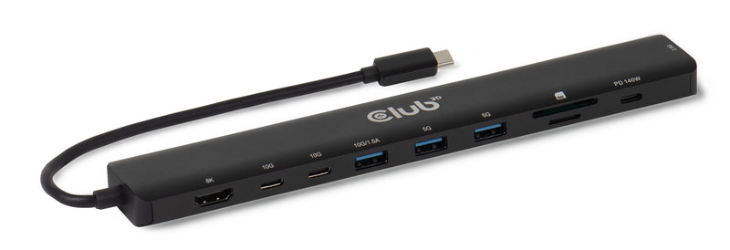 CLUB3D Tragbare Docking USB-C -2x USB-C 3x USB-A HDMI SD 140W Retail