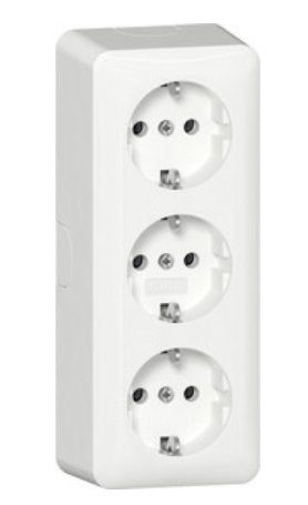 Gira 478913 3F-SCHUKO-TOMA Power + Board Assembly Ap White Puro