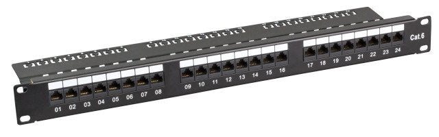 Efb Patchpanel CAT.6,UTP 19 1HE 24x RJ45 Black