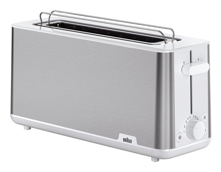 Toaster Braun Ht 1610WH Steel Thin/White