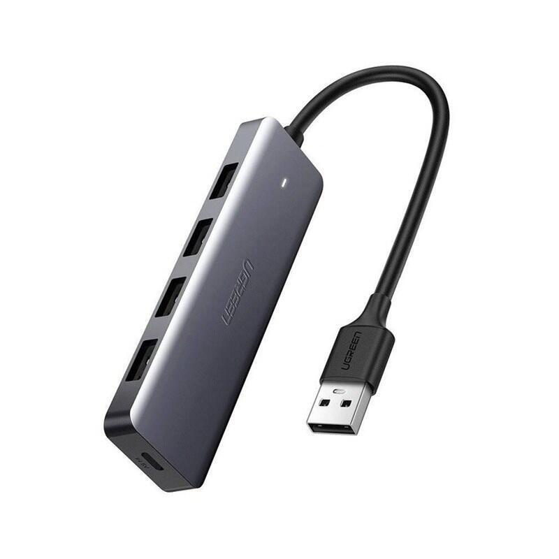 UGREEN Adapter 4W1 Hub USB Do 4x USB 3.0 + USB-C (szary)