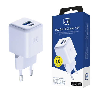 Charger Network Hyper GaN 20W 1x USB-A 1x USB-C Pd QC4 + White — image 1