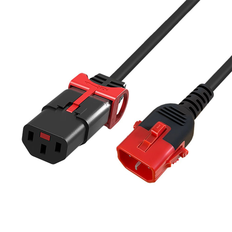 Powercord C13 IEC Lock + - C14 IEC Lock Dual Locking Black 3M, PC3605
