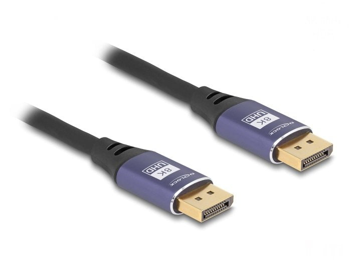 Delock 80600 Cable DisplayPort 8K 60 HZ 1M Metal Lila