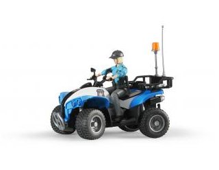 Bruder Quad Policía With Mujer Policía And Equipamiento, Model Vehículo Blue/White 63010 — image 1