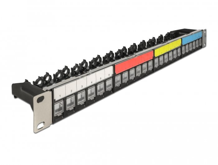Delock Panel Connection Keystone 19? And 24 Ports With Carril Fijación Cables, Campo Etiquetado And Protection