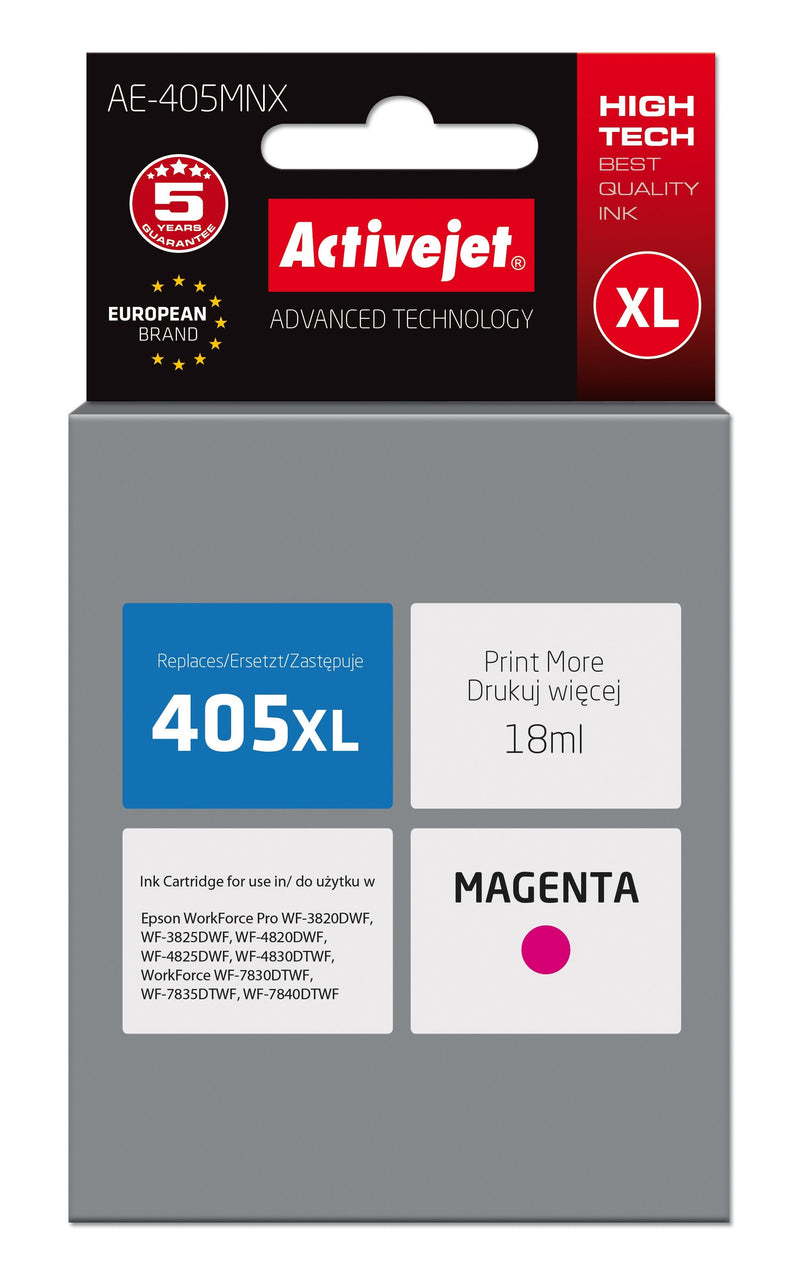Activejet Ink AE-405MNX (reemplazo Epson 405XL C13T05H34010 - Supreme - 18ML - Magenta