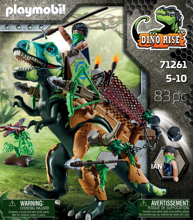 Playmobil Dino Rise 71261 T-rex With Armadura And Lanzador Piedras
