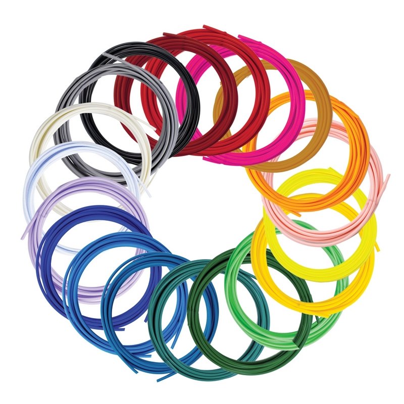 3DOODLER Filament Flow 20 Pla 20 Farben Nachfüllpack Ácido Poliláctico (pla) Black Blue Green Oscuro, Pink Osc