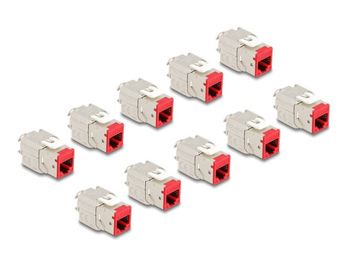 Delock Keystone Modulo RJ45 Female a Lsa CAT.6A Red Set 10 Pieces — image 1