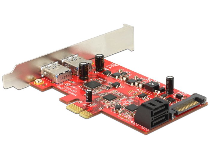 Delock Card PCIE SATA 6GB/S 2X SATA Internal + 2x USB 3.0 External